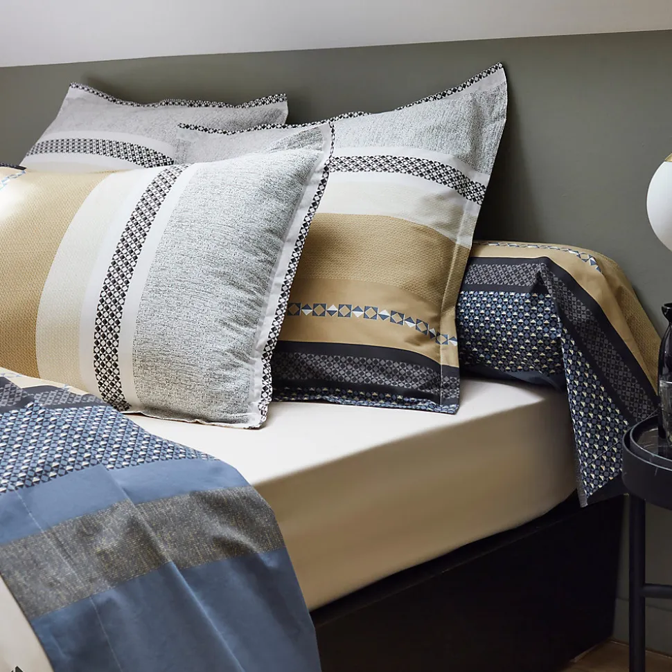 Housse de couette 260x240 cm percale coton MARLOW acier