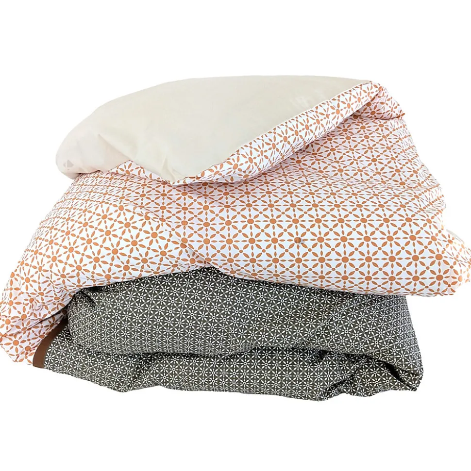 Housse de couette 240x220 cm percale coton GABIN marron