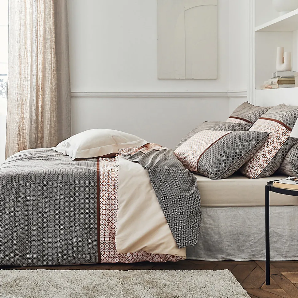 Housse de couette 240x220 cm percale coton GABIN marron