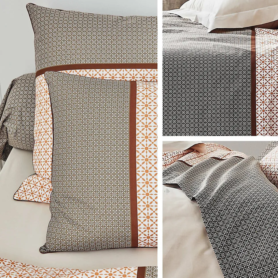 Housse de couette 240x220 cm percale coton GABIN marron