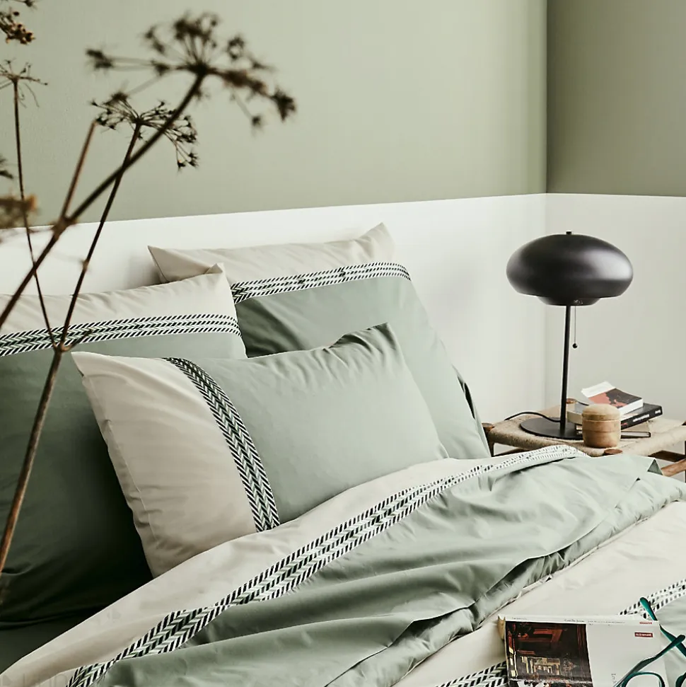 Housse de couette 240x220 cm percale coton NOA vert Kaki