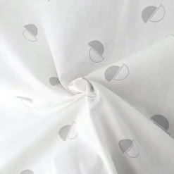 Housse de couette 140x200 cm percale coton ALEX gris Nuage