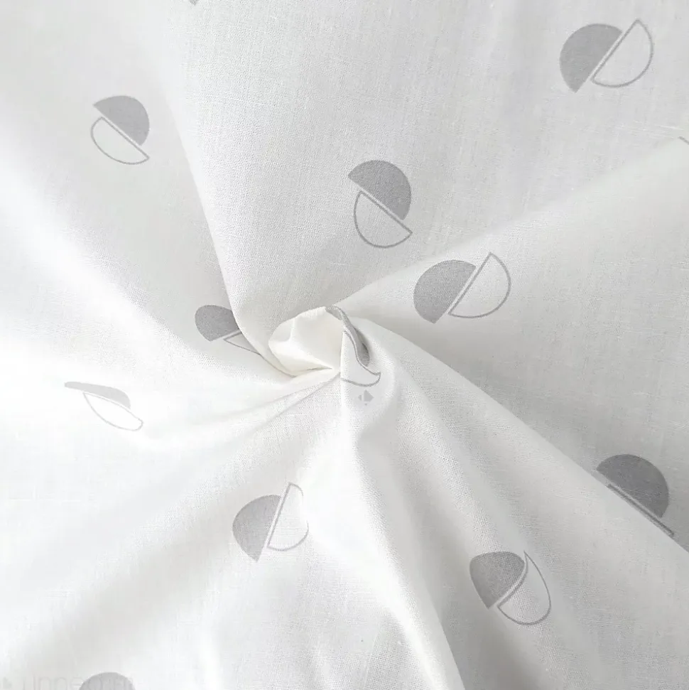 Housse de couette 140x200 cm percale coton ALEX gris Nuage