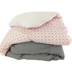 Housse de couette 140x200 cm percale coton GABIN marron