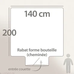 Housse de couette 140x200 cm percale coton GABIN marron