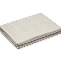 Housse de couette 280x240 cm satin CONCERTO carreaux beige Lin