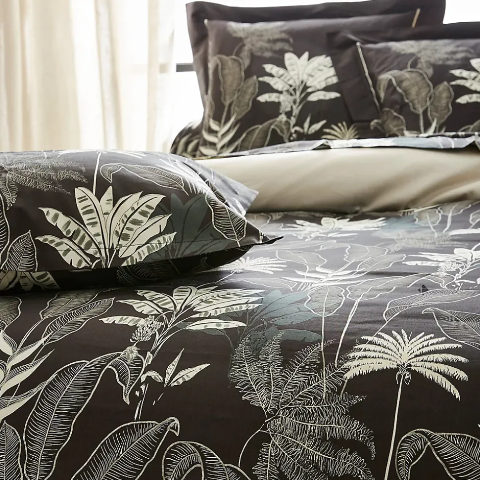 Housse de couette 200x200 cm satin de coton CAYENNE noir Ebène