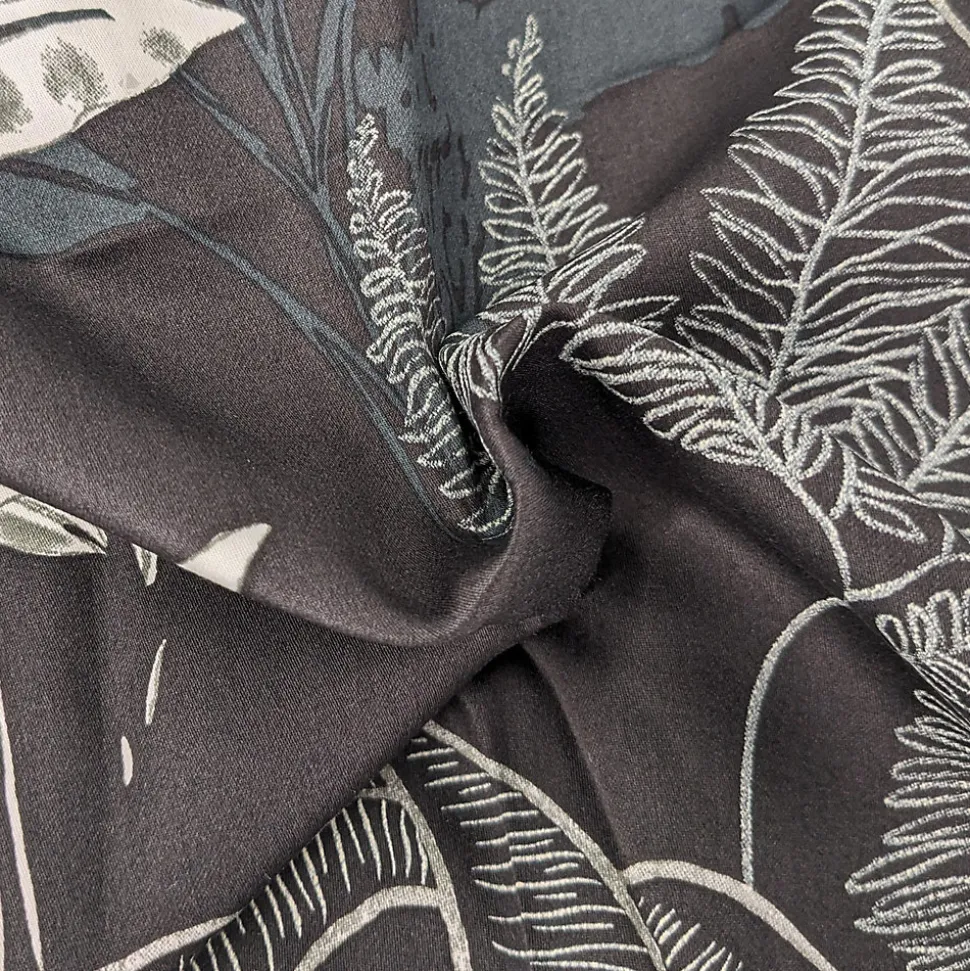 Housse de couette 200x200 cm satin de coton CAYENNE noir Ebène