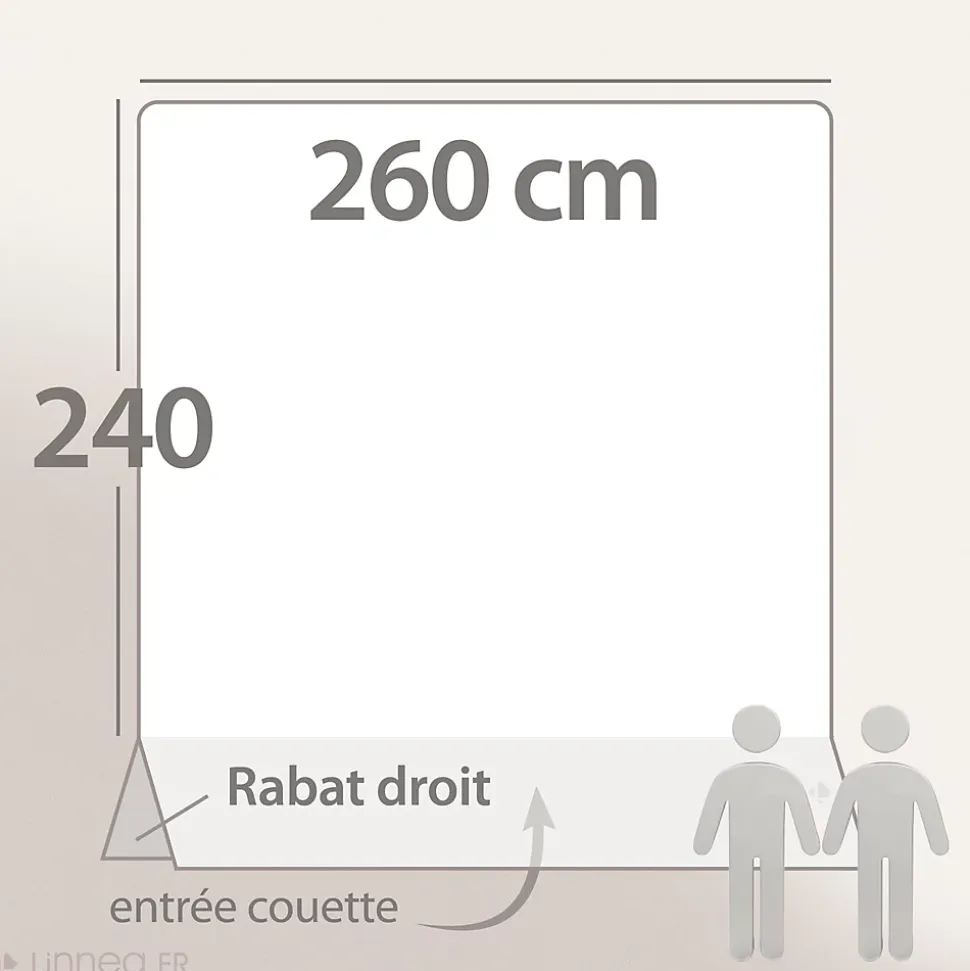 Housse de couette 260x240 cm Satin de coton ODEON Marron clair