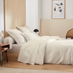 Housse de couette 140x200 cm satin de coton GRAND HÔTEL sable