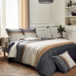 Housse de couette 300x240 cm satin de coton TIAGO noir