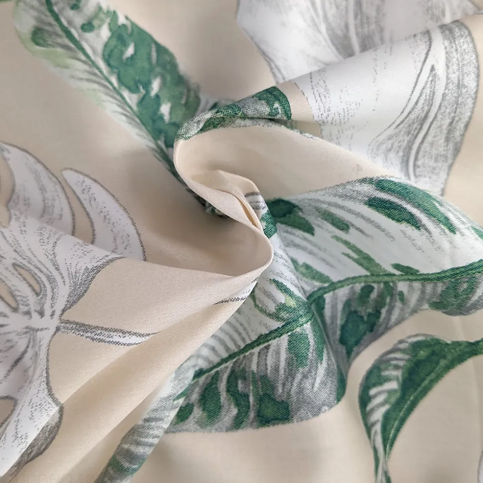 Housse de couette 140x200 cm satin de coton VOYAGE beige Lin