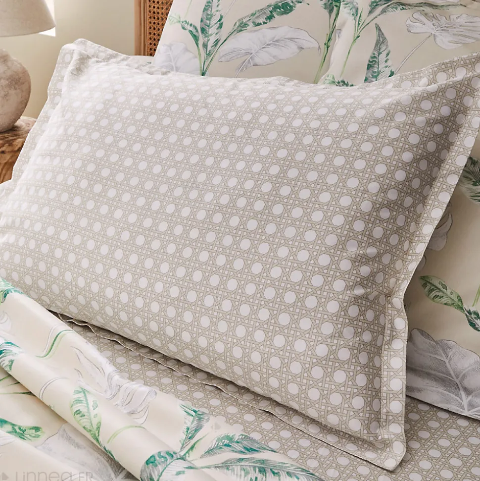 Housse de couette 140x200 cm satin de coton VOYAGE beige Lin