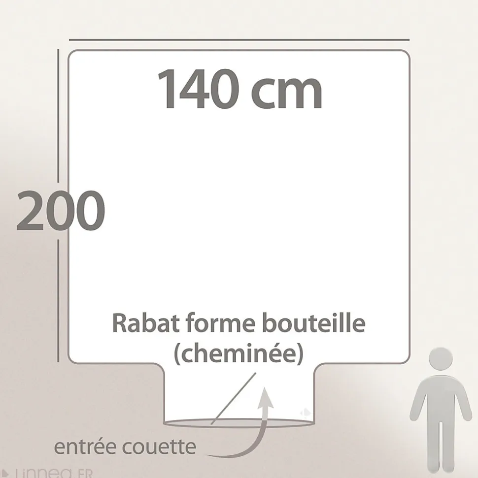 Housse de couette 140x200 cm satin de coton VOYAGE beige Lin