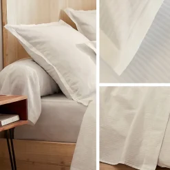 Housse de couette 200x200 cm satin de coton GRAND HÔTEL sable