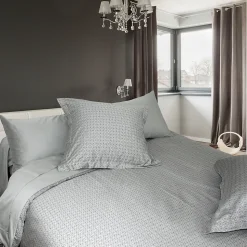 Housse de couette 240x220 cm Satin de coton ETOILE Gris clair