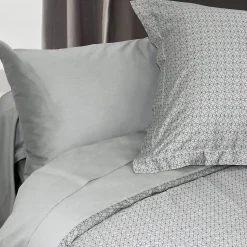 Housse de couette 240x220 cm Satin de coton ETOILE Gris clair