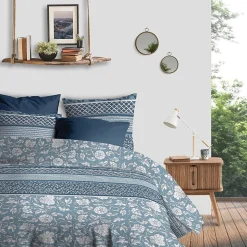 Housse de couette 260x240 Debby + 2 taies coton bio 57 fils