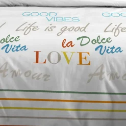 Housse de couette 240x220 DOLCE VITA + 2 taies coton 57 fils