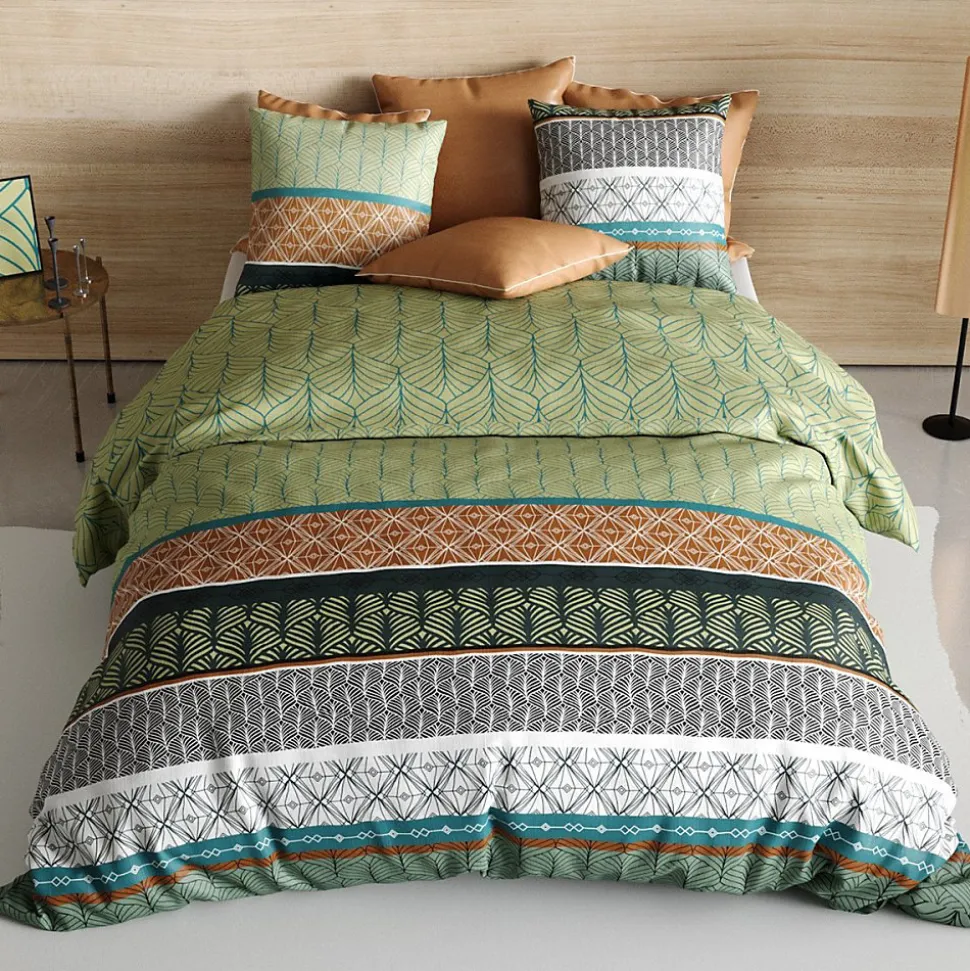 Housse de couette 260x240 Echo + 2 taies coton 57 fils