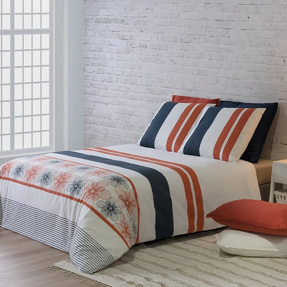 Housse de couette 260x240 Elégance + 2 taies coton 57 fils