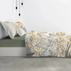 Housse de couette 260x240 Eloa + 2 taies coton bio 57 fils