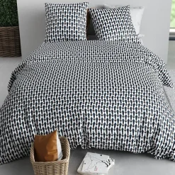 Housse de couette 260x240 GEO + 2 taies coton 57 fils