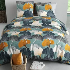 Housse de couette 240x220 GINK + 2 taies coton 57 fils