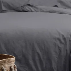 Housse de couette 240x220 Horizon ardoise 100% coton bio 57 fils