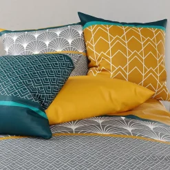 Housse de couette 240x220 Lupin + 2 taies coton 57 fils