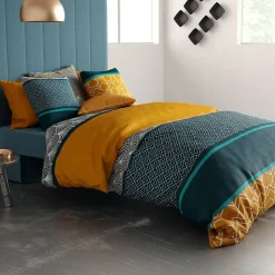 Housse de couette 240x220 Lupin + 2 taies coton 57 fils