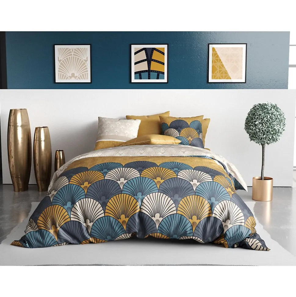 Housse de couette 240x220 Maka + 2 taies coton 57 fils