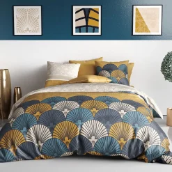 Housse de couette 240x220 Maka + 2 taies coton 57 fils