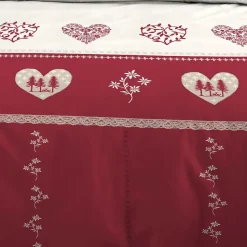 Housse de couette 240x220 MODANE ROUGE + 2 taies coton 57 fils