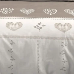 Housse de couette 260x240 MODANE NATUREL + 2 taies coton 57 fils