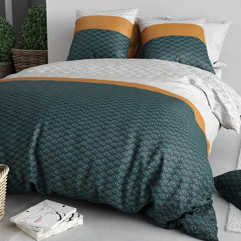 Housse de couette 260x240 ORUS + 2 taies coton 57 fils