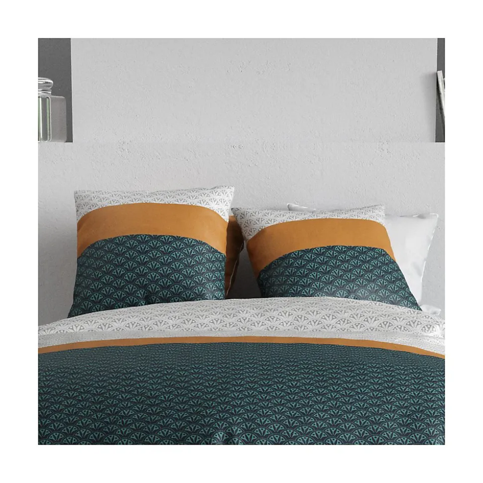 Housse de couette 260x240 ORUS + 2 taies coton 57 fils