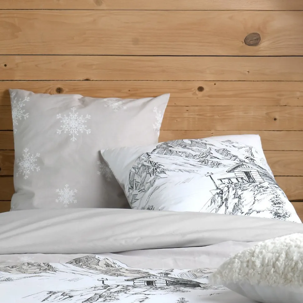 Housse de couette 260x240 REFUGE + 2 taies coton 57 fils