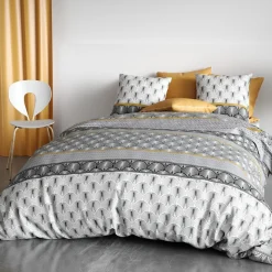 Housse de couette 240x220 SAKIG + 2 taies coton 57 fils
