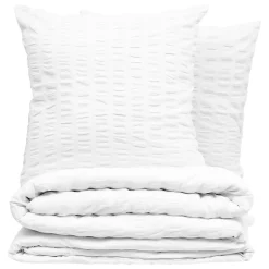 Housse de couette 240x220 Seersuck + 2 taies polycoton