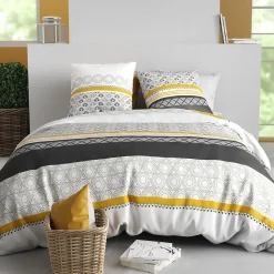 Housse de couette 260x240 SPIRA + 2 taies coton 57 fils