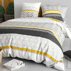 Housse de couette 260x240 SPIRA + 2 taies coton 57 fils