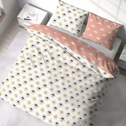 Housse de couette 260x240 TERRAMEA + 2 taies 100% coton adouci 57 fils/cm2