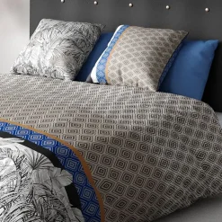 Housse de couette 240x220 Toki + 2 taies coton 57 fils