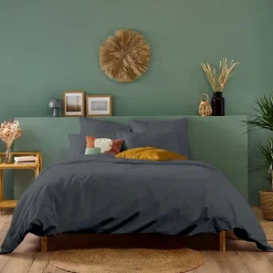 Housse de couette 140x200cm Parure COTON Anthracite