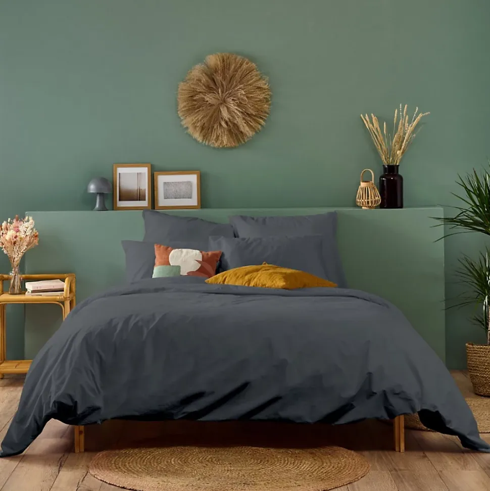 Housse de couette 140x200cm Parure COTON Anthracite