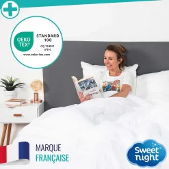 Housse intégrale matelas - Anti-Punaise de lit - Fermeture à glissière - Sans traitement chimique - Ep. jusqu'à 30 cm