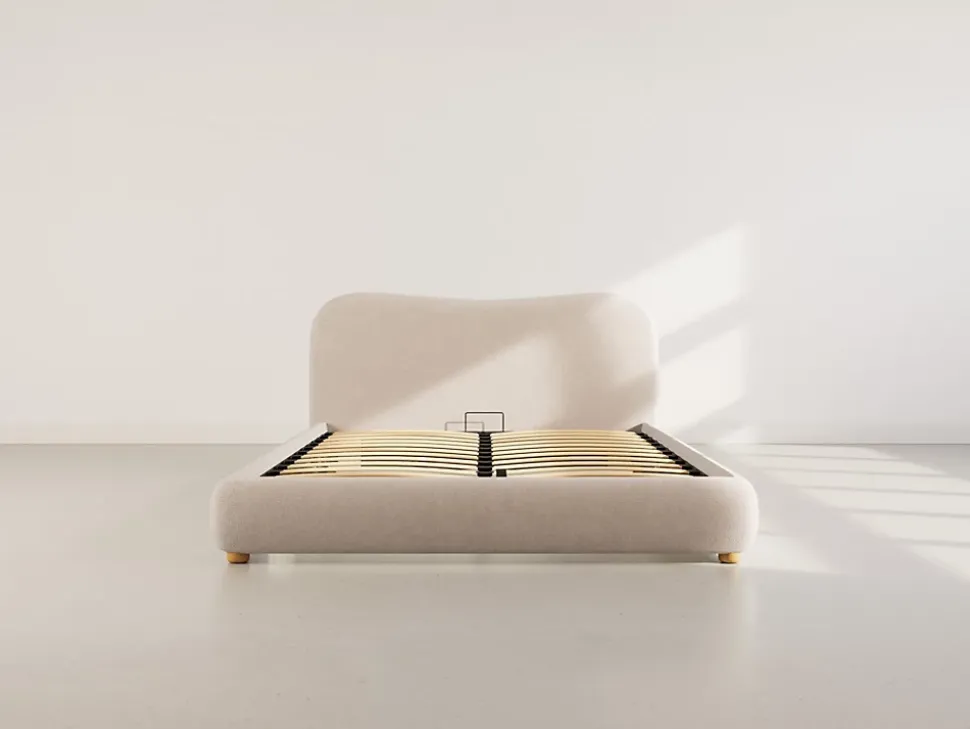 Hugo - lit coffre - 160x200 cm - en velours texturé - Best Mobilier