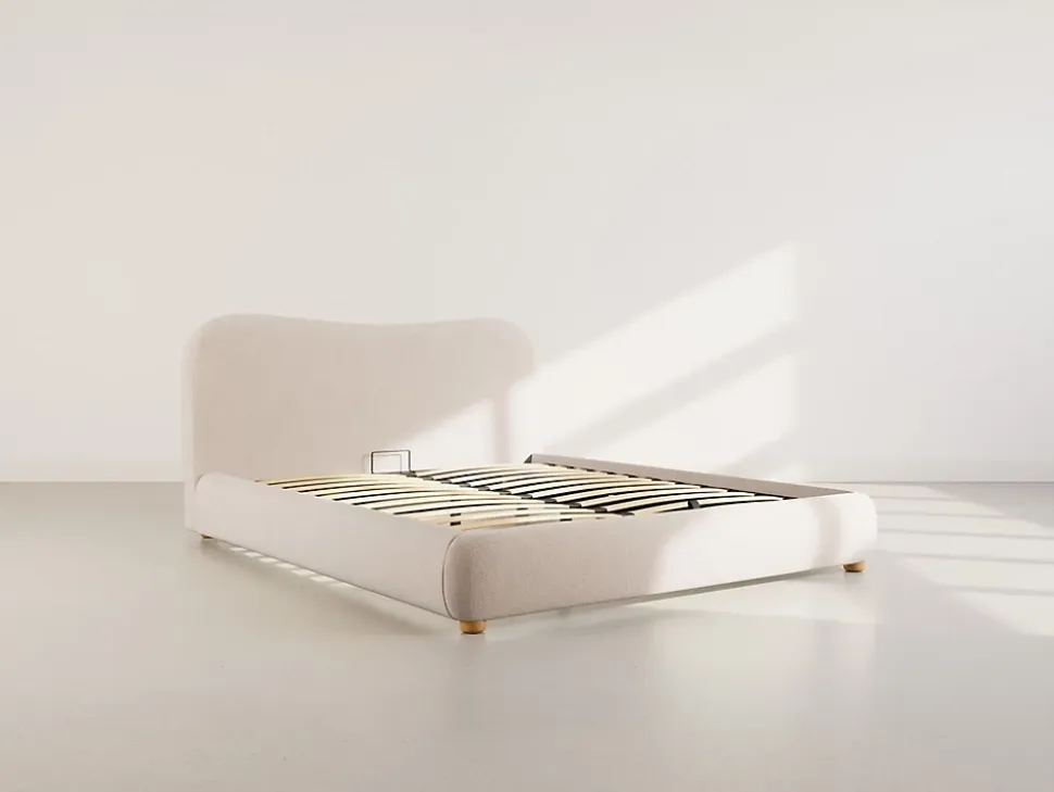 Hugo - lit coffre - 160x200 cm - en velours texturé - Best Mobilier