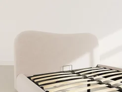 Hugo - lit coffre - 160x200 cm - en velours texturé - Best Mobilier